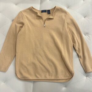 Yellow quarter-zip sweater